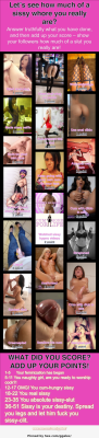 pantydanisissy:  simosei:  How much of a sissy are you? 😉💋   Well I’ve got 30… So ther is some room to improve ;)  I’m at 31 so far but Daddyhalston will have me upping those rookie numbers next weekend 