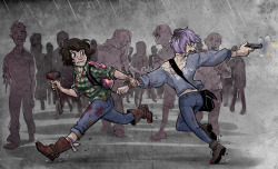 thefingerfuckingfemalefury:  hicstreme:  You never think seriously about the zombie apocalypse until you find someone who’d make it worth surviving.  Adorable lesbians fighting zombies Is a thing that I VERY much want a movie about :D 