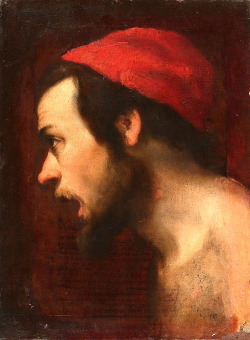 Aniello Falcone, Portrait of a Man with a Red Cap, 17th century