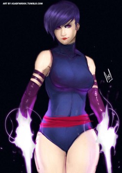 asadfarook:  psylocke (short hair variant) sketch for patreon. this is pretty much a fancy colored sketch (not final)https://www.patreon.com/asadfarook 