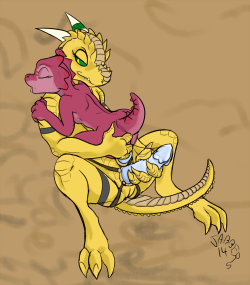 guardponyprima:  Some kobold for ya’s. Rezzic having a bit of fun with Aesthyr the pink kobold from sefeiren’s kobold pack..which I will attempt to do all of them of with my gal Rezzic. CUZ REASONS INVOLVING KOBOLDS.  kobolds are best reasons