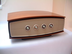 midcenturymodernfreak:  c. 1962-63 Columbia Stereo 360 “Model 1006” aka &ldquo;Achoic Box&rdquo; with 4-Speed Garrard Autoslim 45 Adapter Phonograph CBS Tonearm that includes 16 rpm speed | CBS Laboratory USA | Made in England by PYE Limited | Brown