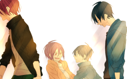 shameless-fujoshi:  ytminflakitsu-tachi: 凛遙詰め #02  Rin x Haru  Artwork by ゆた  This is exactly how they exist in my head. 