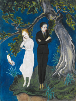 artisaword:  Nils Dardel (1888–1943)Young Man In Black, Girl in White1919 Gouache and pen and ink on card50 x 38 cm Private collection 