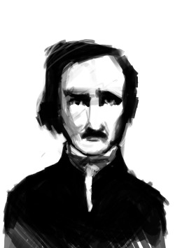 Challenged myself to draw E. A. Poe as fast as possible. Pleasing result, compared to incredibly slow last try