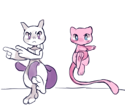 yellowfur:   SUPER MEWTO FUSION MEWTWO AND MEW i needed to draw this  