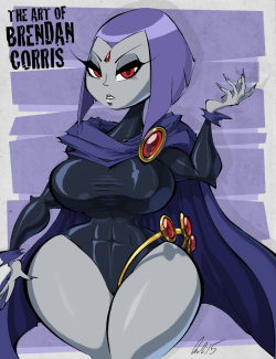 brendancorris:  As I said, May will be “ladies’ month”, meaning every week in May (every  Friday) I’ll be posting a drawing of a female character from a cartoon  or video game. To kick things off, here’s Raven from Teen Titans. Since  the show