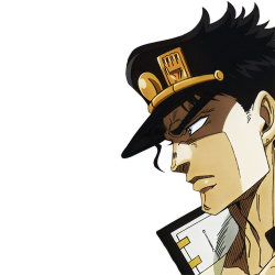 bluesrhapsody:  A transparent Jotaro to overlook your blog.From the Stardust Crusaders soundtrack [ x ]  Enjoy it, stop frowning please