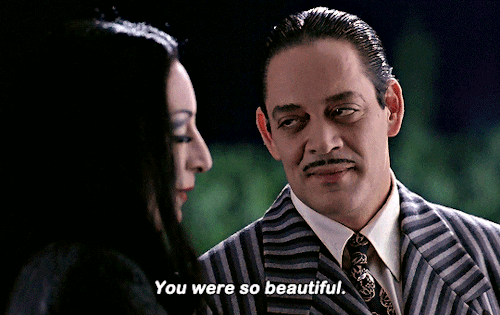 stars-bean:  “When we first met, it was an evening much like this. Magic in the air. A boy.”“A girl.”“An open grave. It was my first funeral.”The Addams Family (1991) dir. Barry Sonnenfeld