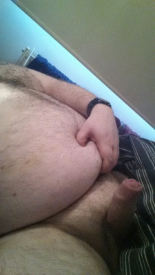 All that pork, yummy tummy and fat uncut cock! 