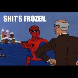 Spiderman should be a metrologist. I would have stayed my ass at home this morning if I saw this on the news lol! #spiderman #snowday #marvel #marvelcomics