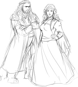 uncreativeart:  I was approached to do a sketch commission of Lady Dis (Thorin’s sister, Fili and Kili’s mother.) Loosely based off of a dozen other designs. I hope it’s satisfactory. I imagine she is where Kili got his good looks from. o//v//o