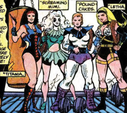fuckyeahalisonblaire: eyeballjellomold:  Remember when Dazzler went to jail and fought a team of lesbian badasses called The Grapplers?   How could I forget? &amp;hearts;  