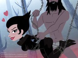 Samurai Jack and Ashi Ashi is acting a bit naughty so Samurai Jack bound her using her own chain. Do you think she&rsquo;s learned her lesson yet?//Like what you see find out what happens next?  Support us for more on going art content, bonus art, and
