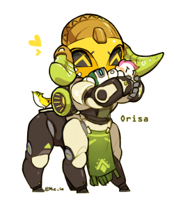 overwatchcommunity:  mue-se:I just want to see hug (bas, zarya doll) uu) &lt;3 Orisa hugs have got to be the best cause they have been meticulously been made by a child trying to make Orisa the friendliest guardian ever!