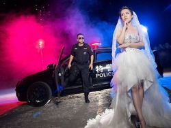 chaoticcharisma:  officialfrenchtoast:  Chinese SWAT officer unable to get time off 24 hr shift to take wedding photos. Studio comes to his station instead. [via]  I was really concerned about these photos until I got to the caption. Now I’m really