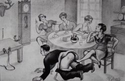 pittprickel:Yvan Yanoff, Paris 1930s #vintagefetish #eroticdrawing #Illustration #vintagefemdom #spanking #submissivemale #humiliation #dressage #sadomasochism