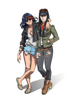 christinebian:  I’ve been watching this show nonstop - can’t wait for the finale episode next week! In the meantime I did some Kill La Kill fanart…California girl style ;o)