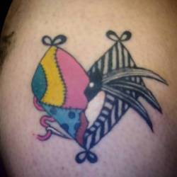 Recent tattoo of a Jack and Sally heartamajig.   Thank youu.    #ink #tattoos #chelsea #boston  #ravenseyeink #tattoo #nightmarebeforechristmas #heart  #jackandsally
