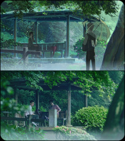 qinnih:  Kotonoha no Niwa - animation background vs photos of the same places - by CoMix Wave Studio. it’s no secret that CoMix Wave Studio do their backgrounds by referencing photos extremely closely. I remember seeing a step-by-step how-to in their
