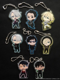 yoimerchandise: YOI x Hasepro Mini Acrylic Keychains (Vol. 2) Original Release Date:June 2017 Featured Characters (5 Total):Viktor, Yuuri, Yuri, JJ, Phichit Highlights:The main trio get two versions each - the first being chibi versions of these official