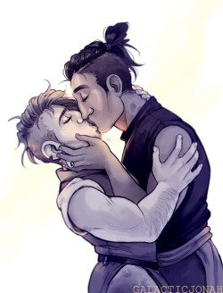 galacticjonah-dnd:  Unusual goodbye in the morning… I’m still screaming about those two and I won’t stop anytime soon!  __________ Keg &amp; Beauregard from Critical Role 