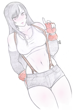 tabletorgy-art:  I’m not saying Tifa should wear hotpants instead of a miniskirt in the in the FF7 remakeI am just saying I love hotpants just as much as I love skirts