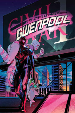 hellyeahteensuperheroes:  GWENPOOL #6CHRIS HASTINGS (W) • GURIHIRU (A)Cover by STACEY LEECOSPLAY VARIANT COVER AVAILABLE• Gwen’s “team-up” with Miles Morales ends…badly!• Man, oh, man, she is not a good person! It gets dark!• We promise