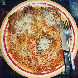 It wasn&rsquo;t &ldquo;home&rdquo; until we had our chicken parmisian spaghetti dinner&hellip; now it&rsquo;s official! Haha