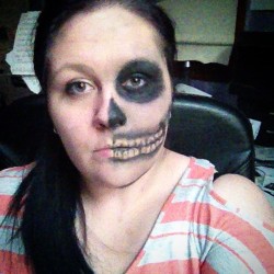 Testing out my Halloween makeup. What do you guys think?  Keep in mind I did think in about 10 mins with no white foundation. Hopefully I can do a full detailed look for the night but I&rsquo;m pretty happy with what over come up with. I love doing fun