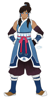 theslowesthnery:  Summoner Korra for the LoK/FFX crossover/AU thing that I’ve been goofing around with She’s athletic so she doesn’t get long, flowing robes or sleeves like most other summoners wear, and her outfit is generally pretty simple comparatively