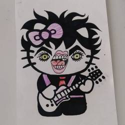 This is gonna be fun to tattoo&hellip; Hello Kitty mashup with Billie Joe from Green Day.  Thank youuu.  #hellokitty #greenday (at Raven&rsquo;s Eye Ink)