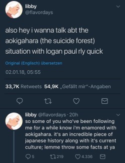 it-started-over-drarry: Here’s a thread with information about Aokigahara (The Suicide Forest in Japan) by the lovely user flavordays on Twitter. If you needed proof of how much of a scumbag Logan Paul is, here it is.