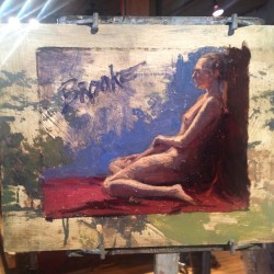 3 hour pose. Painting by Carl Bretzke. (at Traffic Zone Center for Visual Art)