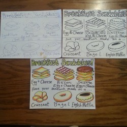 Been working on a menu for breakfast sandwiches. #sofacafe #breakfast #drawing #art #graphicdesign  (at Sofá Café)