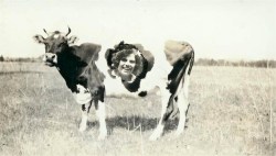 Ditha Reed in a Holstein, 1917.