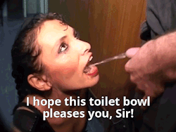 slut-slave-trainer:  villainouscenobite:  Your progress to date has been impressive toilet cunt. You can easily swollow one stream, but what about 2 or 3 or even more? I think the time has come to fast track you. I am going to introduce you to my drinking