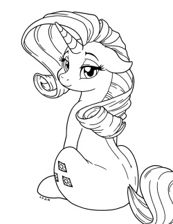 pia-chan: latecustomer:  Did the linework of this sketch: http://latecustomer.tumblr.com/post/138203873173/i-love-to-draw-the-ponys-manes-especially-when Springy Mane.  &lt;3 love this pic, one of my fav Rarity pics and I evfen used this hair as reference