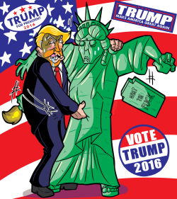  Soooo yeah, this was commissioned by my a good pal of mine, and he wanted me to make a picture of Donald Trump grabbing the Statue of Liberty, and I quote, &ldquo;By the pussy&rdquo;. I am not one for politics for the most part, but I honestly think