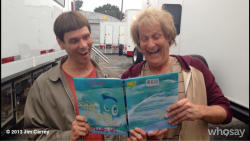 ryanrussell:  popculturebrain:  First Look: Jim Carrey and Jeff Daniels back in character for ‘Dumb and Dumber To&rsquo; | Carrey on Whosay  Yessssssssss