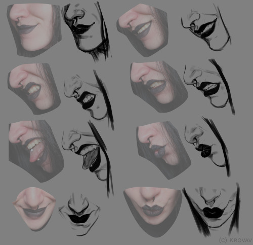   ✨Mouth Studies✨ ft. pics from the one time I wore lipstick recently and decided it was perfect to make refs with  