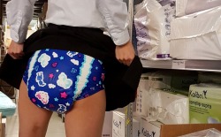 emma-abdl: The new MyDiaper Blue and the biggest diaper warehouse in Europe (6 pics) I am in diaper heaven - the warehouse of Save Express in Germany.  Click here to see the MyDiaper Blue in the Save Express web store. See 6 pics of me in the biggest