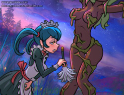 Sophie and Dryad  Sophie from the Gorgon&rsquo;s Manor is fascinated by the Dryads. She is  tasked to stimulate the Dryads in the Endless Forest to encourage their  growth and magic. A happy tree, is a happy forest.  Damsels who eat a Dryad’s fruit