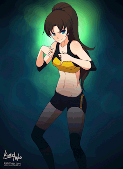 kuso-otoko:  College version Tohsaka Rin in her combat outfit ❤️ 