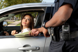 hipster-trichster:2makeyewsmile:Woman: Is there a problem, Officer? Officer: Ma’am, you were speeding. Woman: Oh, I see. Officer: Can I see your license please? Woman: I’d give it to you but I don’t have one. Officer: Don’t have one? Woman: Lost