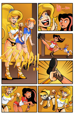 Camp W.O.O.D.Y.: Camp Chaos: Page 10 (colored) COMMISSIONED ARTWORK and Digital Coloring done by: Nearphotison Concept, story and idea: me ______________________  The colored version of Eris&rsquo; one Goddess wedgie, butt wrecking fest. 