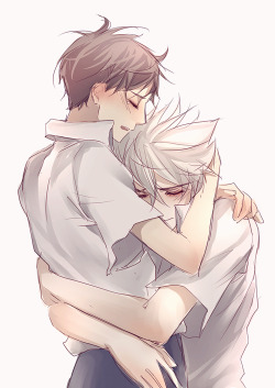 mmmaoh:  04.19.2015 - Took a break from sketching and drew on the computer. Kaworu and Shinji will be the death of me ;_;