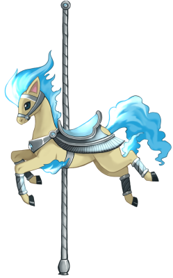 daily-pkmn:Shiny Ponyta as a carousel horse! Really creative and excellent art
