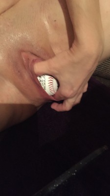 gettingstuffed:  Not only does it fit, but there’s still room in there to grab it!What’s bigger than a baseball?   Good trick