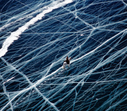 Ice pilot (crossing frozen Lake Baikal in Siberia)
